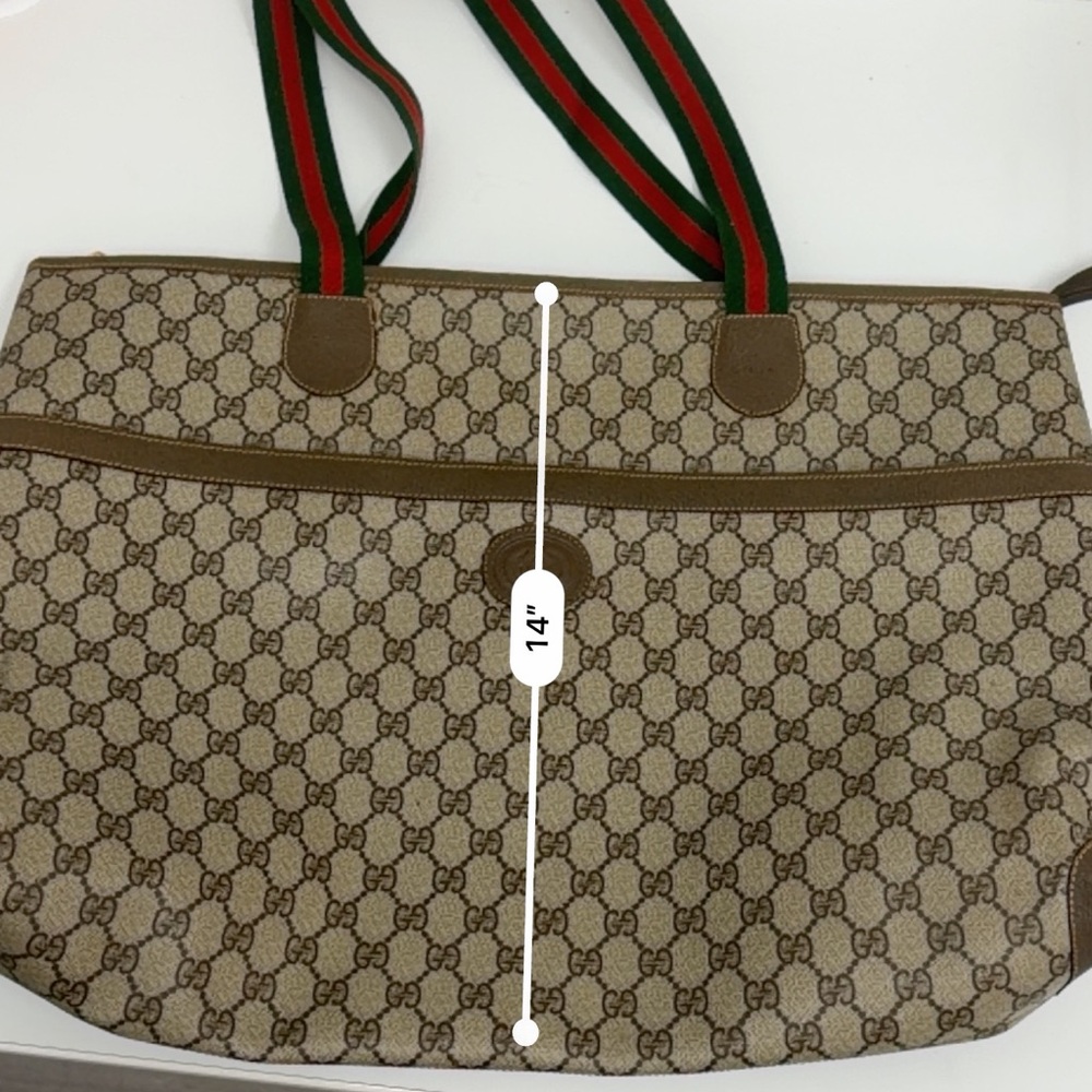 Gucci Brown and Beige Monogram Tote - Picture 15 of 16
